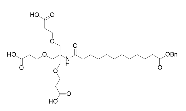 3,3'-((2-(12-(苄氧基)-12-氧代十二烷酰胺基)-2-((2-羧乙氧基)甲基)丙烷-1,3-二基)双(氧基))二丙酸