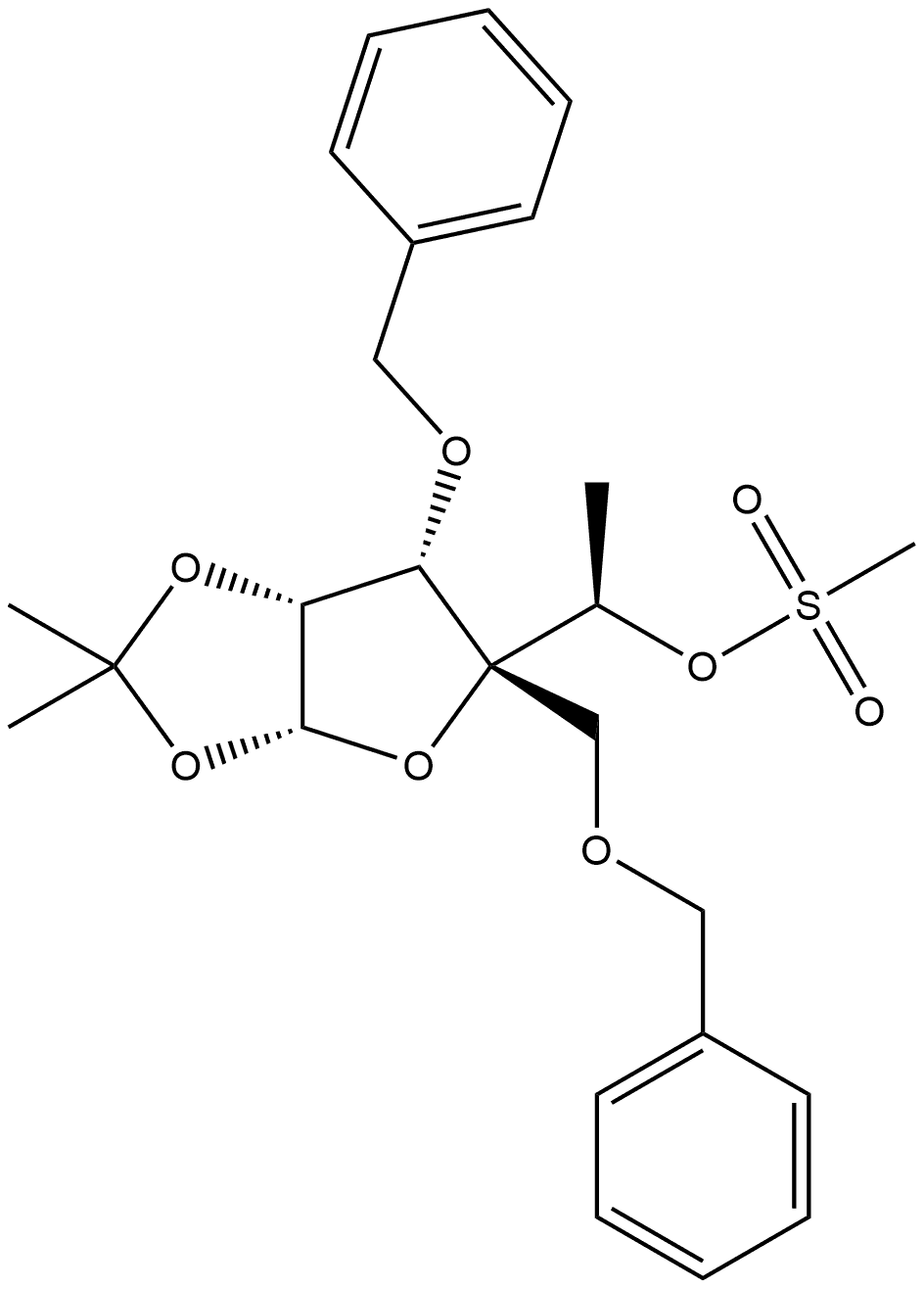 (R)-1-((3AR,5R,6S,6AR)-6-(苄氧基)-5-(苄氧基)甲基)-2,2-二甲基四氢呋喃并[2,3-D][1,3]二氧戊环-5-基)乙基甲磺酸酯